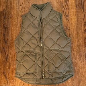 J. Crew Olive Quilted Vest